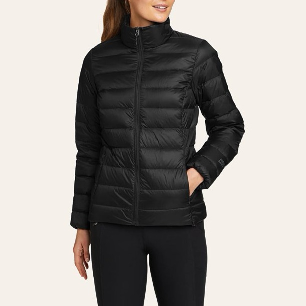 Eddie Bauer Black Lightweight Packable Down Puffer Jacket